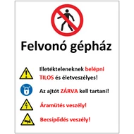Műanyag tábla - Gépház tábla