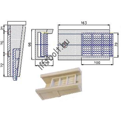 Úszókábeltartó műanyag 79x20 mm