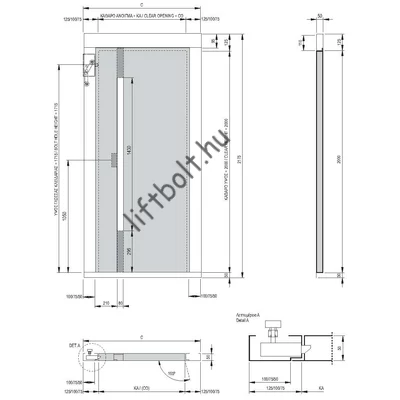 Klefer Elegance - félautomata aknaajtó 600-1000 mm szabadnyílással