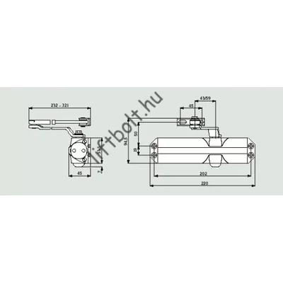DORMA T-68 méretek