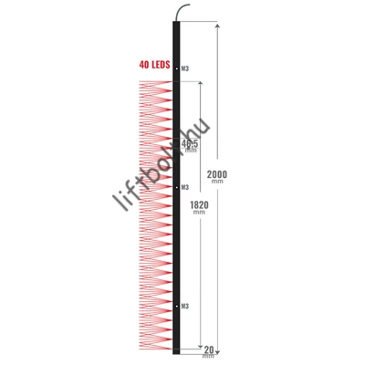 DT PRO 4010 2 méteres fényfüggöny - méretek