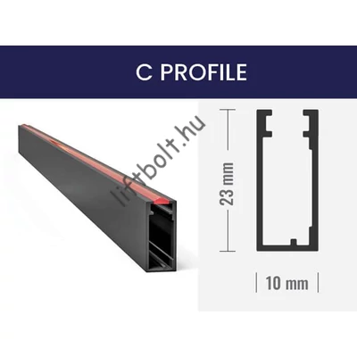 DT PRO 4010 fényfüggöny - C profil méretek