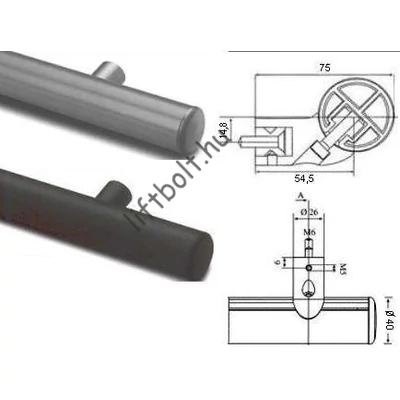 1 méteres ALU korlát - szürke