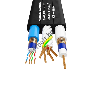 Úszókábel CAT6 + RG + 6x0,75 mm2