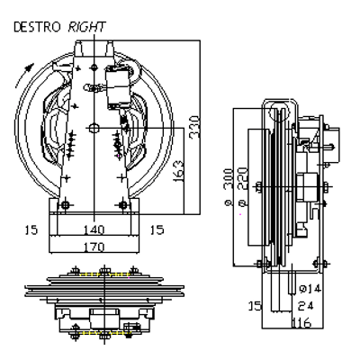R6R sebességhatároló Vt=1,3 m/s, jobbos