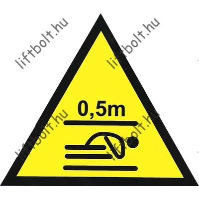 0,5 m magas védőtér a süllyesztékben tábla