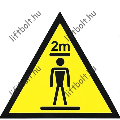 2 m magas védőtér a süllyesztékben, aknafejbentábla
