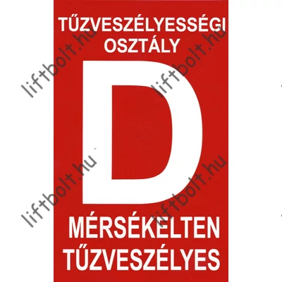 &quot;D&quot; tűzveszélyességi osztály matrica