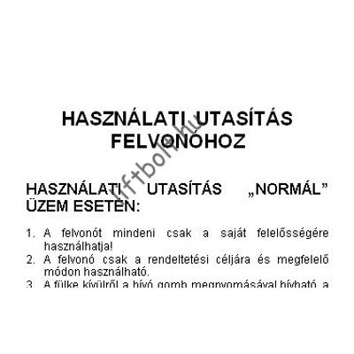 Műanyag tábla - Használati utasítás