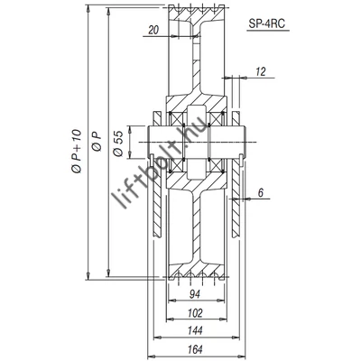 D520, 4 hornyos tömör tárcsa rajz