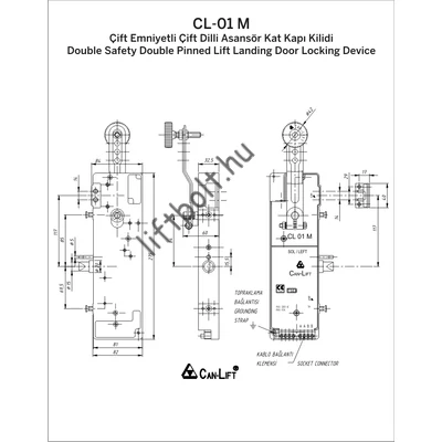 CL-01 biztonsági zár - balos 'török zár' (PIROS dobozos)